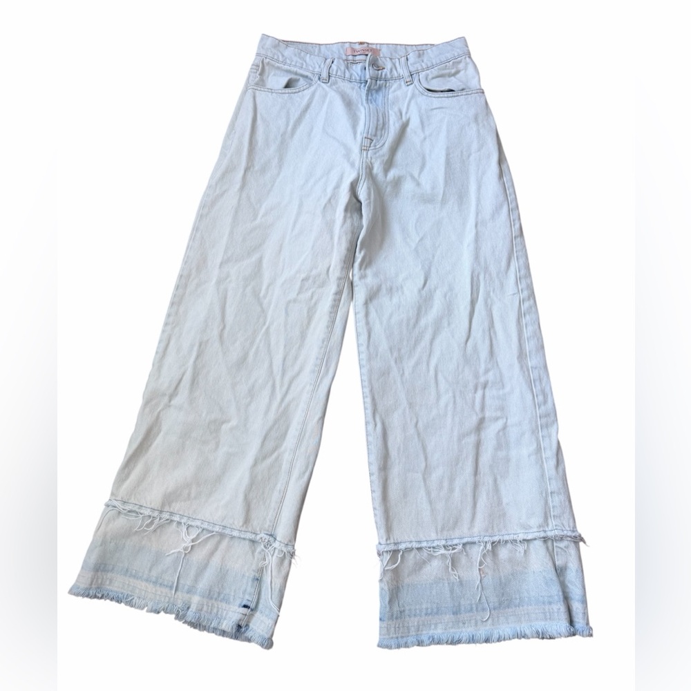 TWIN-SET MILANO FARFETCH Jean Denim Culottes Light wash Distressed Size 28 Women